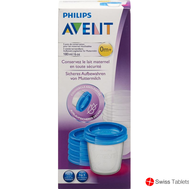 Avent Philips 180 ml 5 cups with covers
