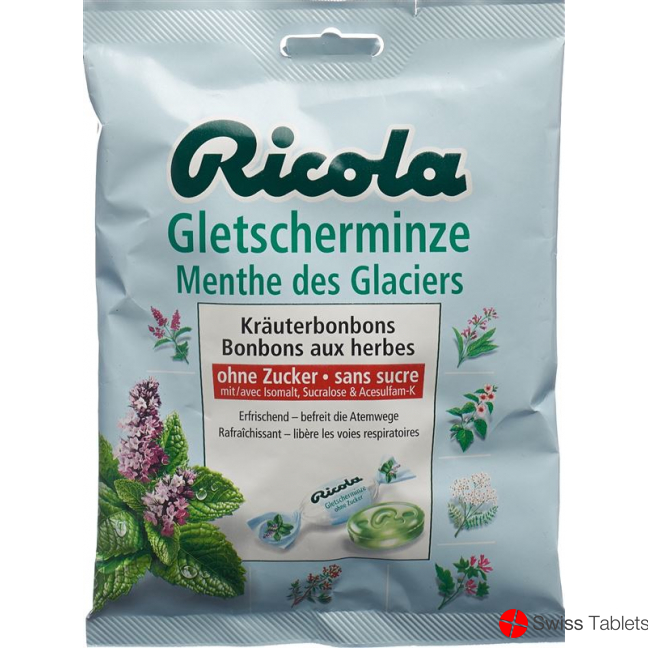 Ricola glacier mint candy without sugar bag 125 g