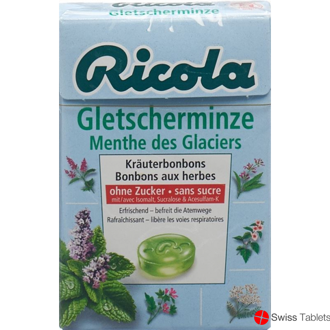 Ricola glacier mint candy without sugar Box 50 g