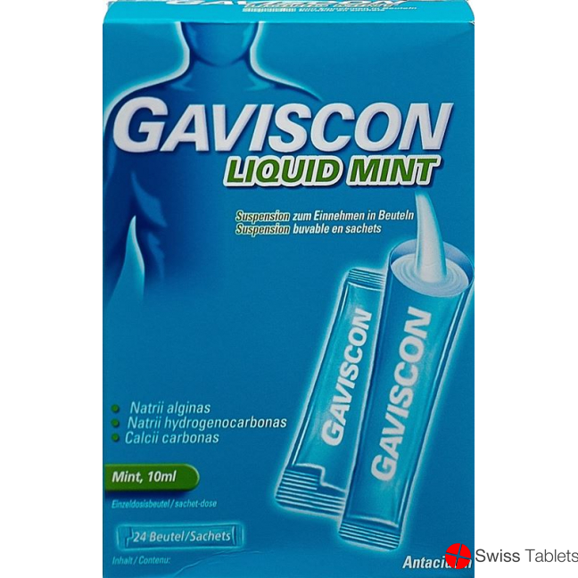 Gaviscon Liquid mint Susp in bags 24 Btl 10 ml