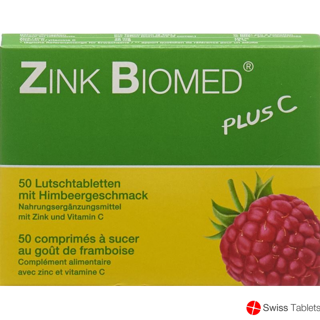 Biomed zinc plus C Lutschtabl raspberry 50 pcs