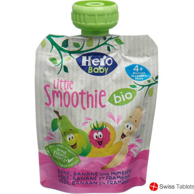 Hero Baby Organic Smoothie Pear Banana Raspberry Btl 90 g