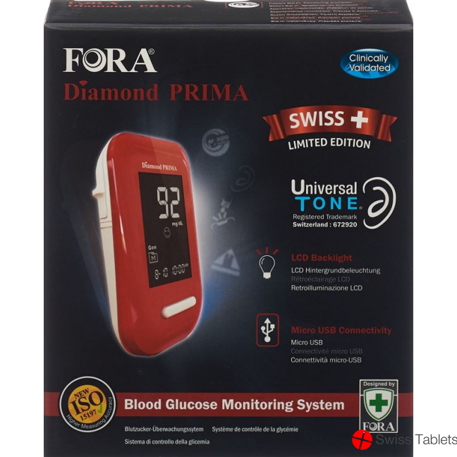 Fora Diamond Prima Blood Glucose Meter Red Mmol/l buy online