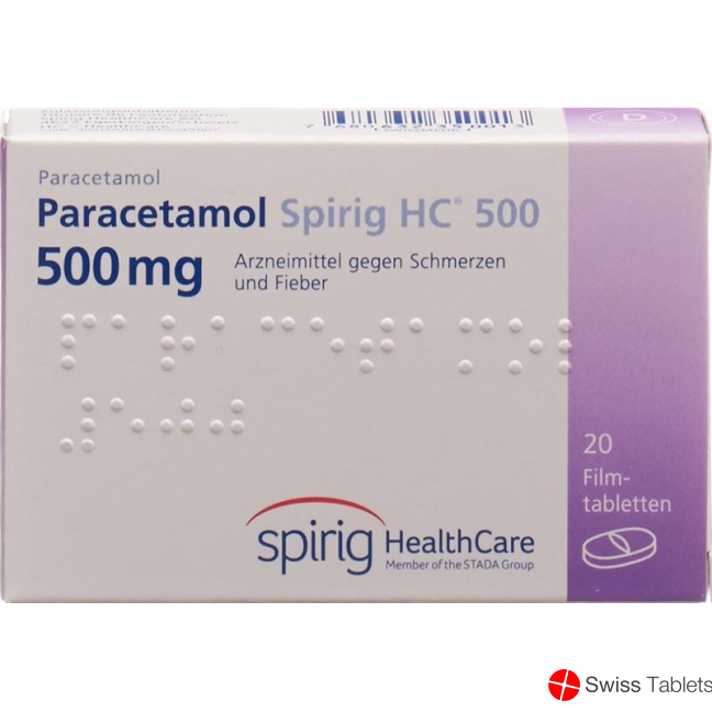Paracetamol Spirig HC Filmtabl 500 mg 20 pieces