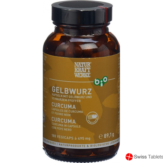 Naturkraftwerke Gelbwurz Pulver Kapseln Bio/kba 180 Stück buy online