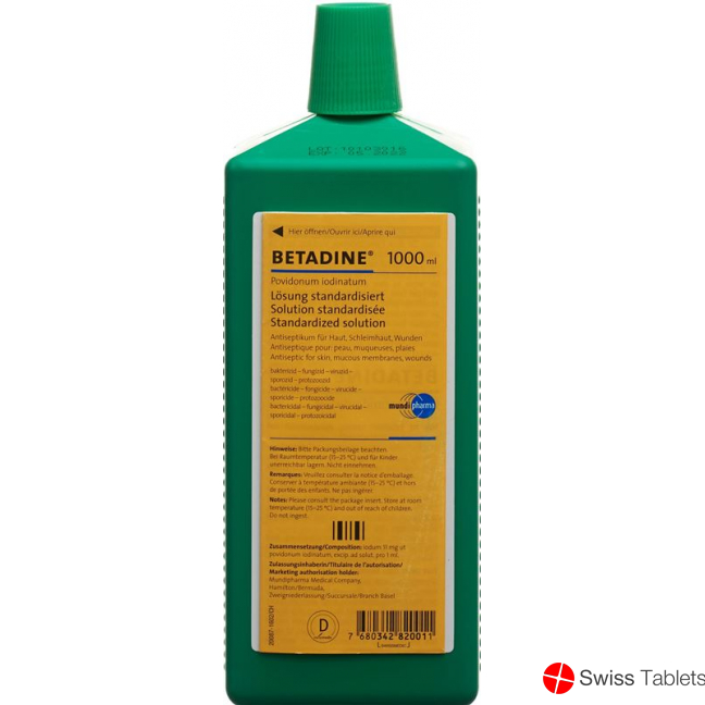 Betadine solution standardized Lös Fl 1000 ml