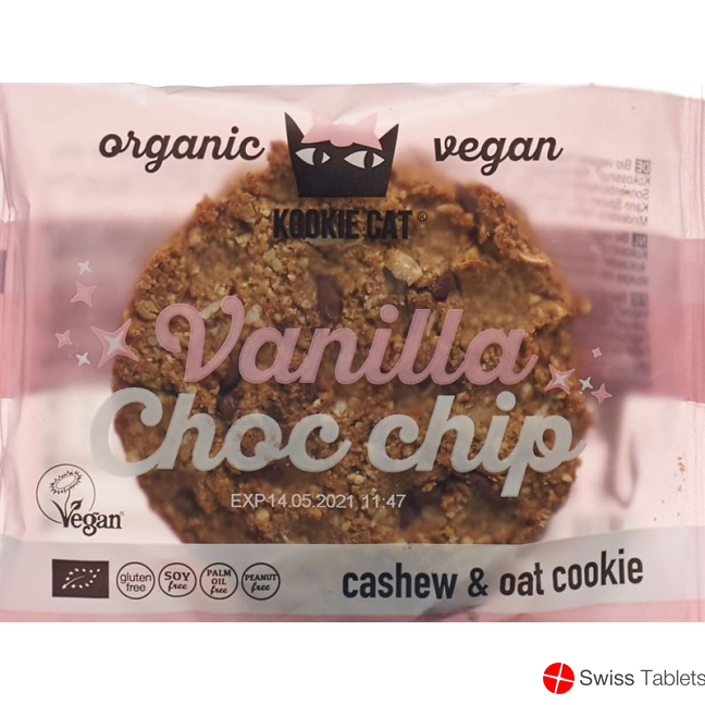 Kookie Cat Vanilla Choc Chip Cookie 50g buy online