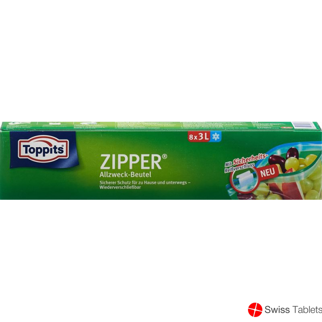 Toppits Zipper Allzweckbeutel 3L 8 Stück buy online