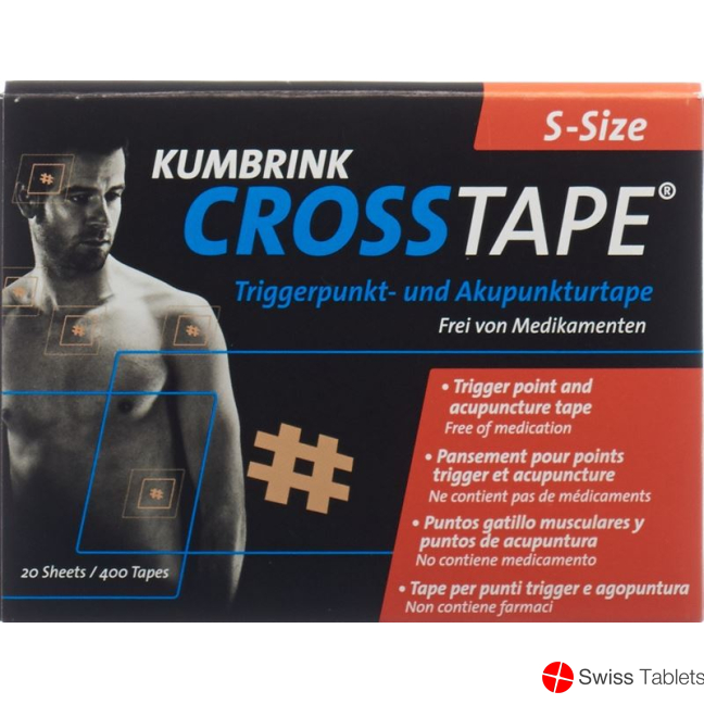 Crosstape Schmerz- Akupunkturtape S 400 Stück buy online