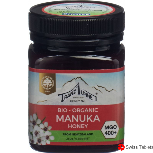 Hoyer Manukahonig Mgo 400+ Bio Glas 250g buy online