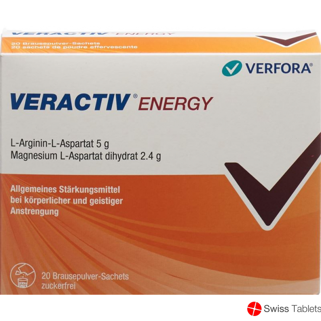 Veractiv Energy Brause Pulver Beutel 20 Stück buy online