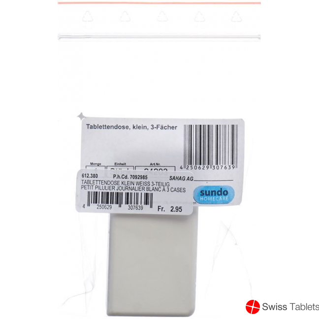 Sahag Tablettendose 6.5x3.5cm Weiss 3-teilig buy online
