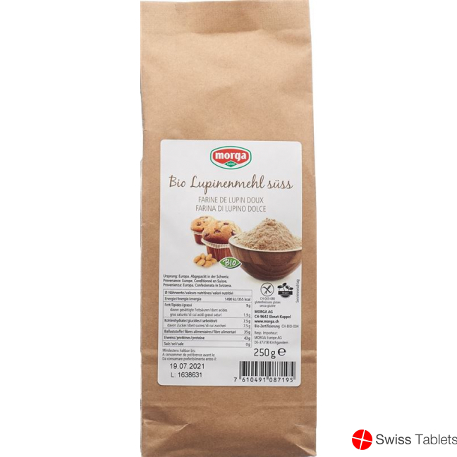 Morga Lupinenmehl Suess Bio Glutenfrei 250g buy online