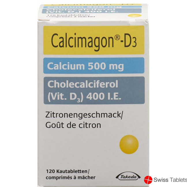 Calcimagon D3 Zitron (o Aspartam) Dose 120 Stück buy online