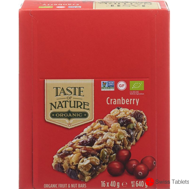 Taste Of Nature Riegel Cranberry 16x 40g buy online