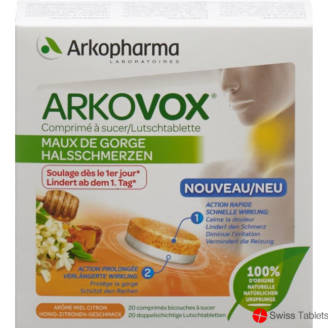 Arkovox Lutschtabletten 2-phasen Honig-Zitronen 20 Stück buy online