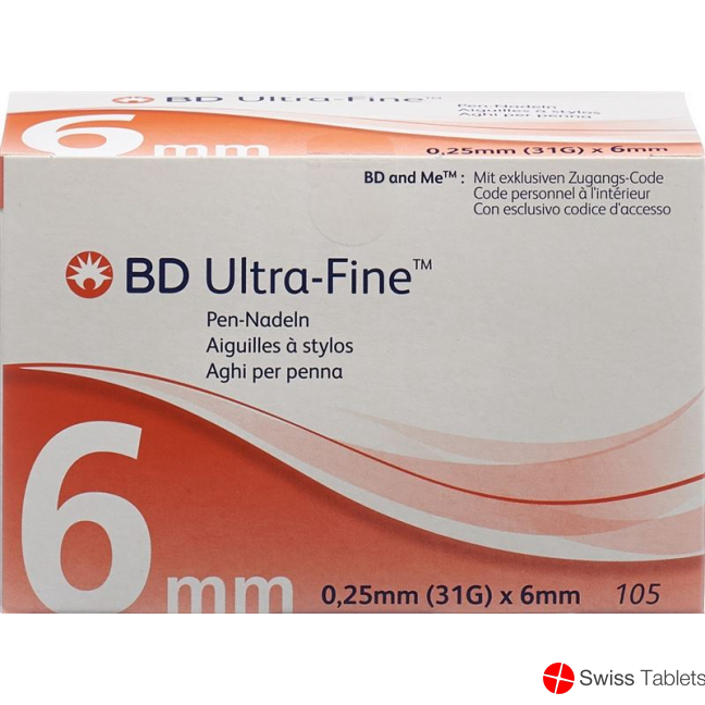 BD Ultra-Fine Pen Nadel 31g 0.25x6mm 105 Stück buy online