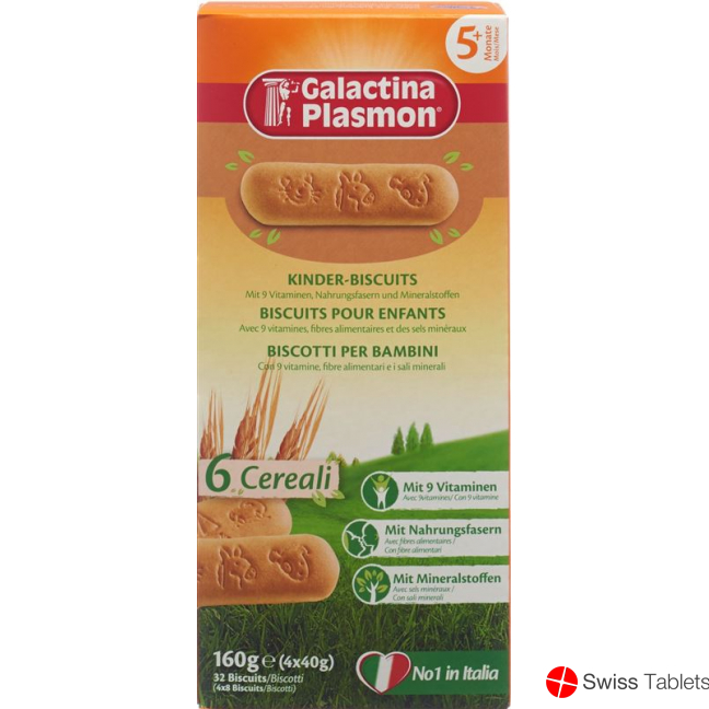 Galactina Plasmon 6 Cereali Kinder-Bisc 4x 40g buy online