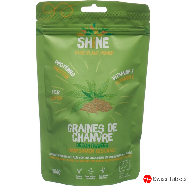 Shine Hanfsamen Geschält Bio Beutel 100g buy online