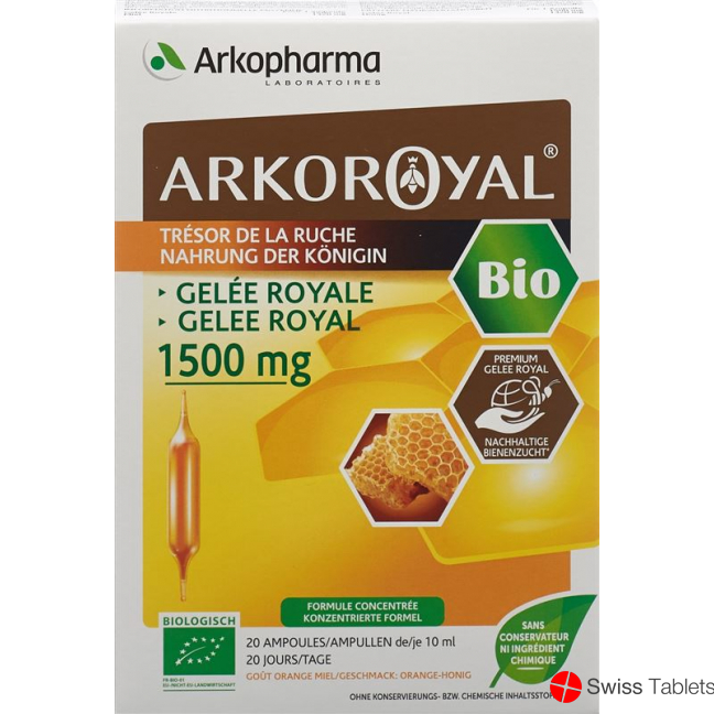 Arkoroyal Gelee Royale 1500mg Bio 20x 10ml buy online