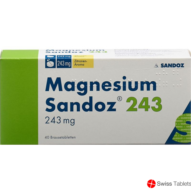 Magnesium Sandoz Brausetabletten 243mg (neu) Dose 40 Stück buy online