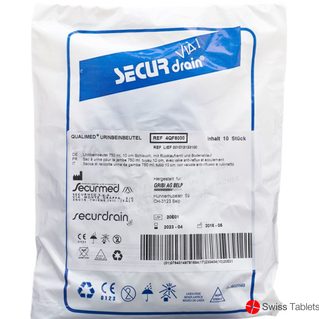 Qualimed Urinbeinbeutel 750ml 10cm Rv Abl 10 Stück buy online