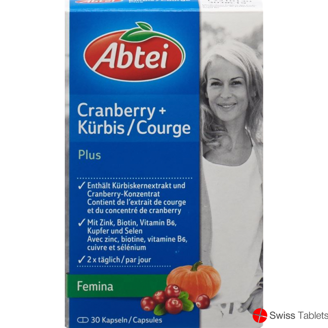 Abtei Cranberry + Kürbis Plus Kapseln 30 Stück buy online