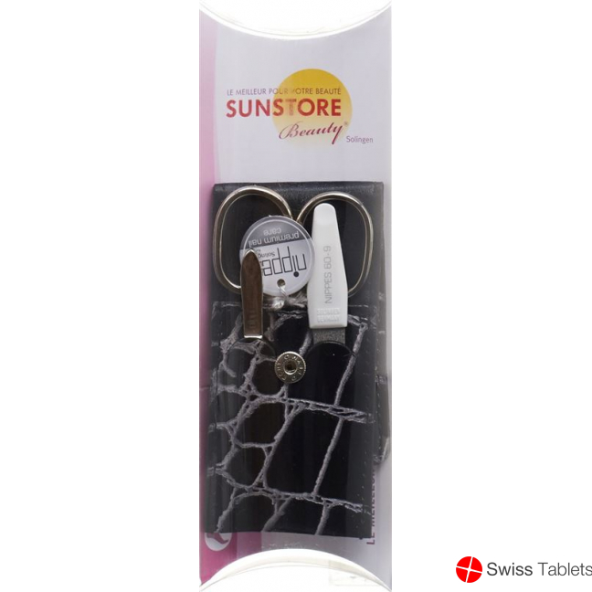 Sunstore Beauty Manikuer Set 3-teilig Lederetui Schwarz buy online