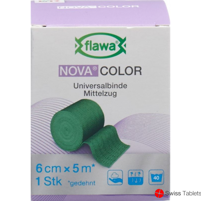 Flawa Nova Color Universalbinde 6cmx5m Grün buy online