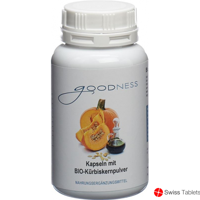 Goodness Bio-Kürbiskernpulver Kapseln 600mg 150 Stück buy online