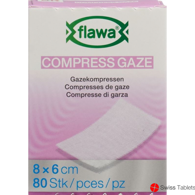 Flawa Gazekompressen Geschnitten 6x8cm 80 Stück buy online