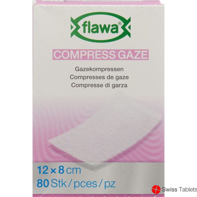 Flawa Gazekompressen Geschnitten 8x12cm 80 Stück buy online
