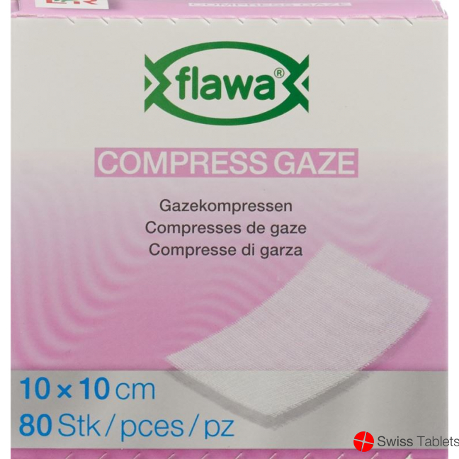 Flawa Gazekompressen Geschnitten 10x10cm 80 Stück buy online