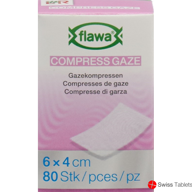 Flawa Gazekompressen Geschnitten 4x6cm 80 Stück buy online