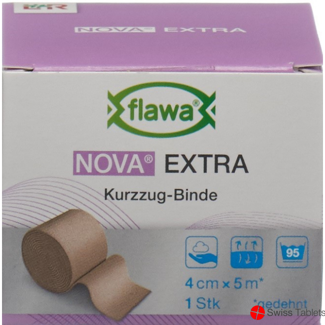 Flawa Nova Extra short stretch bandage 4cmx5m tan