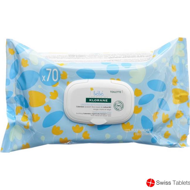 Klorane Bebe degradable cleaning cloths 70 pieces buy online