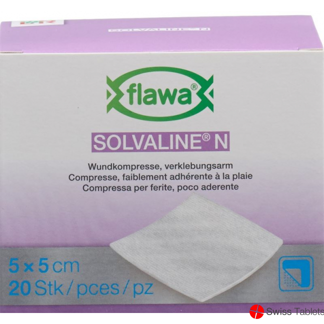 Flawa Solvaline N Kompressen Steril 5x5cm 20 Stück buy online