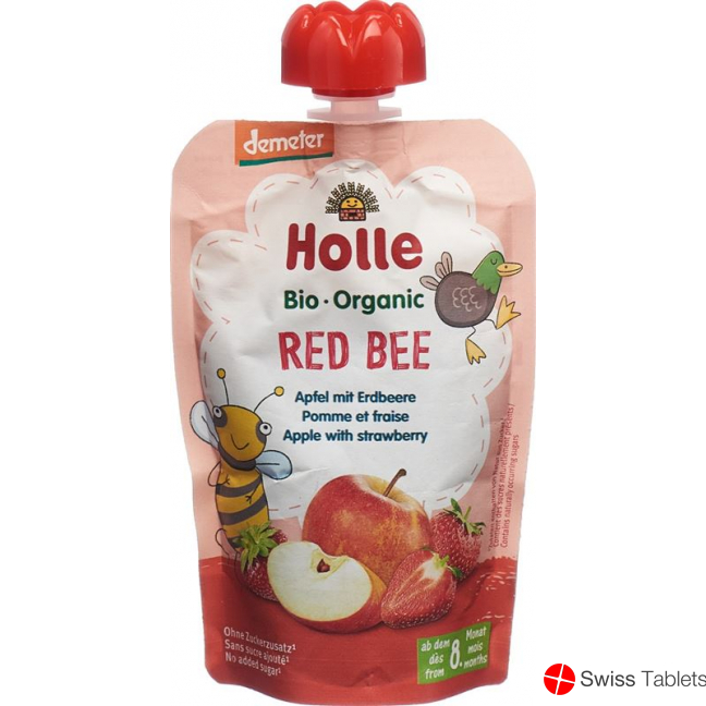 Holle Red Bee Pouchy Apple Strawberry 100g buy online