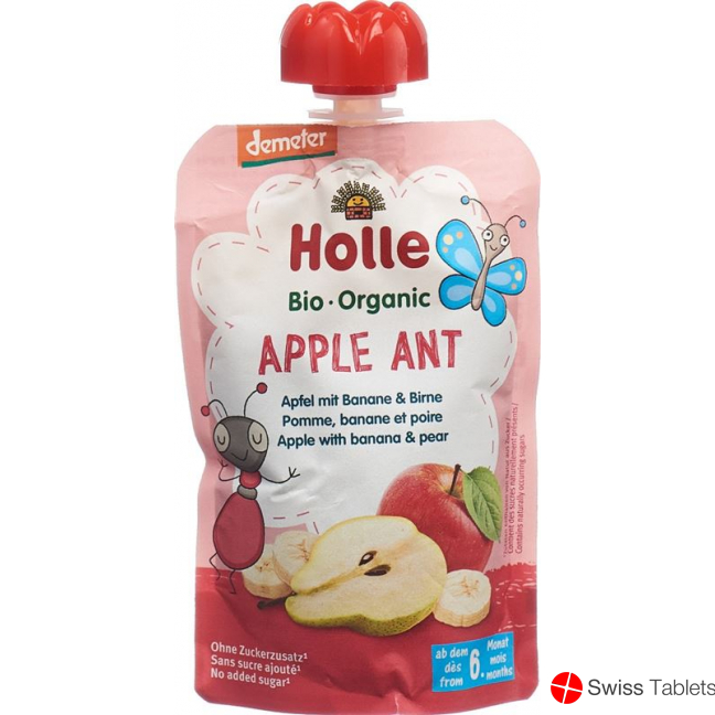 Holle Apple Ant Pouchy Apple Banana Pear 100g buy online
