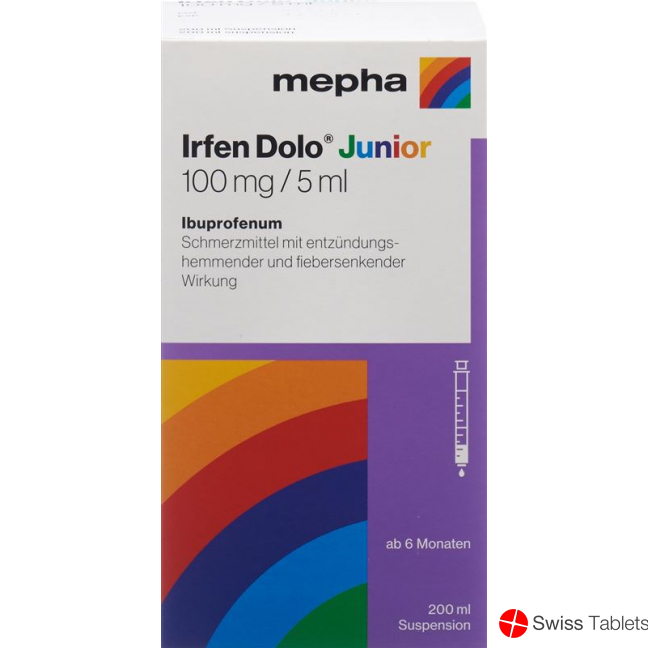 Irfen Dolo Junior Suspension 100mg/5ml Flasche 200ml buy online