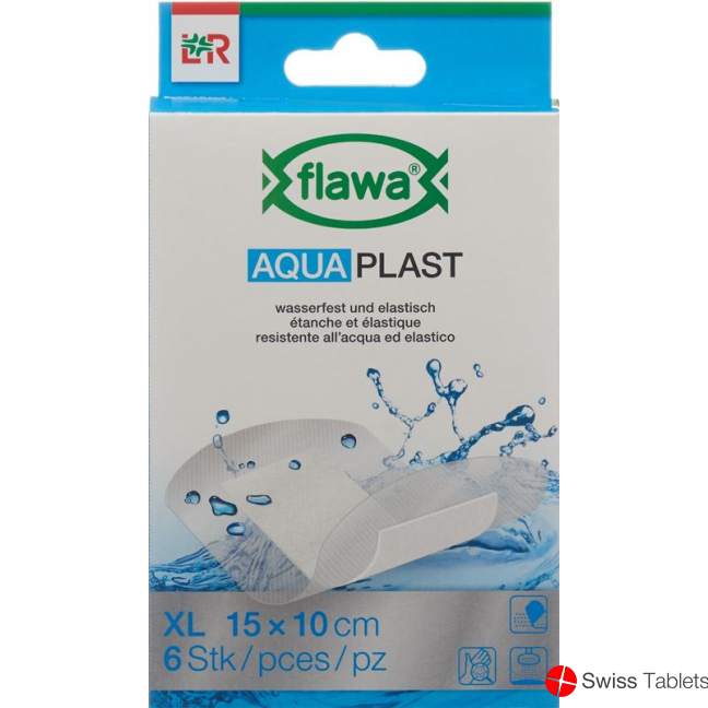 Flawa Aqua Plast Pflasterstrips Wasserfest 10x15cm 6 Stück buy online