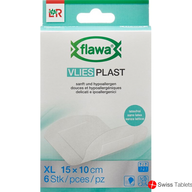 Flawa Vlies Plast Plaster strips 10x15cm 6 pieces buy online