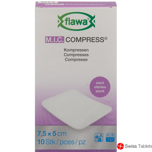 Flawa M.I.C. Kompressen Steril 7.5x5cm 10 Stück buy online