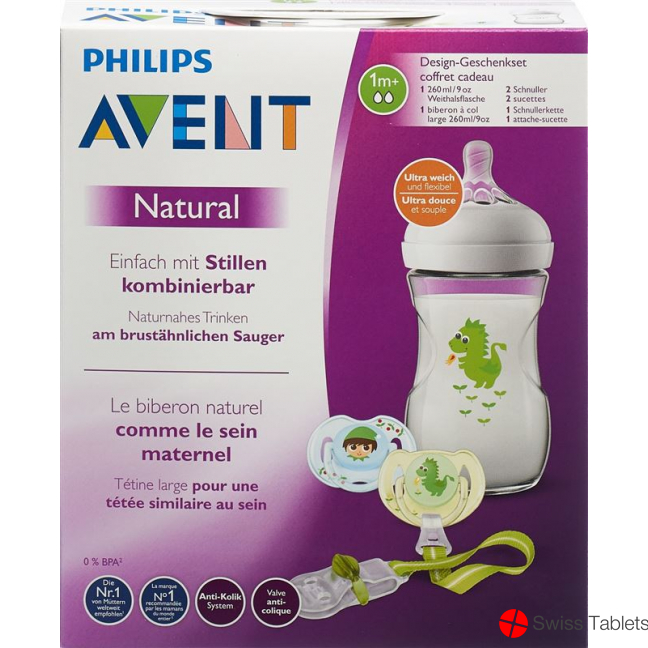 Avent Philips Natural Flasche+schnuller Set Drache buy online Avent Philips Natural Flasche+schnuller Set Drache buy online