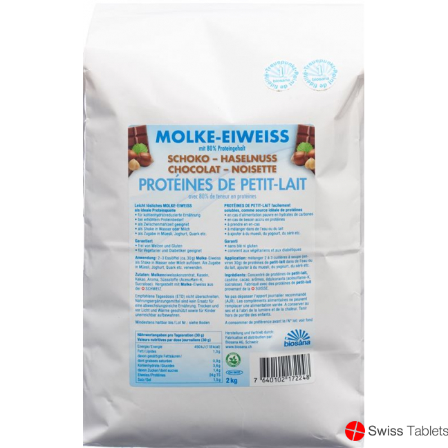 Biosana Molke Eiweiss Pulver Schoko-Haselnuss 2kg buy online