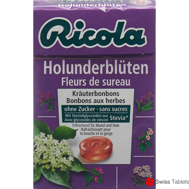 Ricola elderflower candies without sugar with stevia Box 50 g