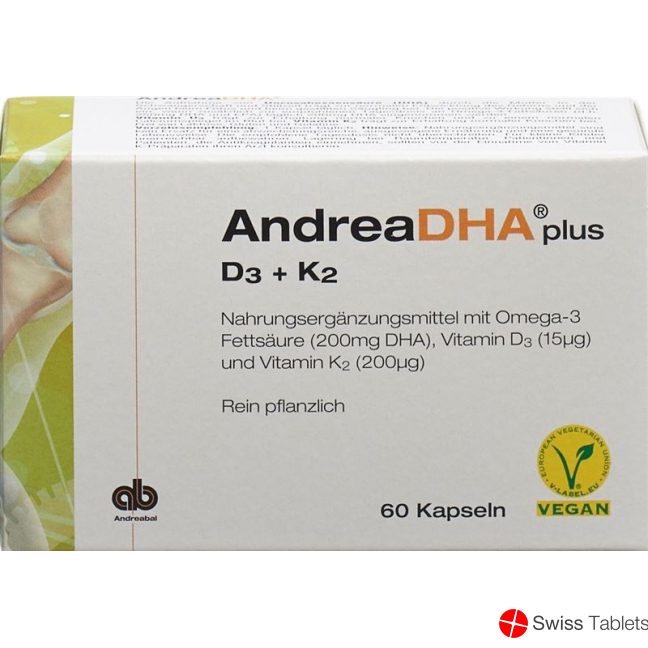 Andreadha Plus Omega-3 Vit D3+k2 Kapseln Vegan 60 Stück buy online