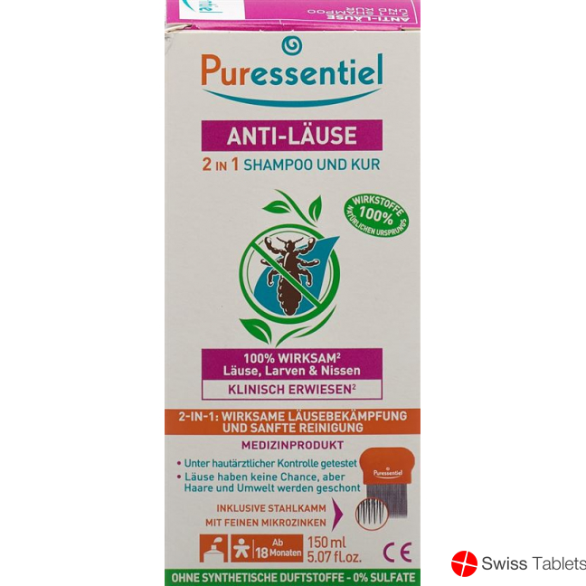 Puressentiel Anti-Lice Shampoo Mask +Comb 150 ml buy online