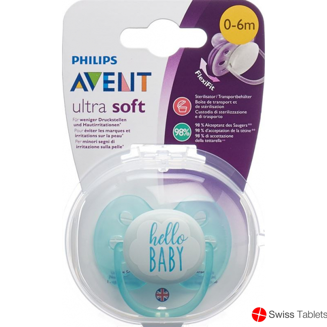 Avent Philips Schnuller Ultrasoft 0-6m Boy Deko buy online