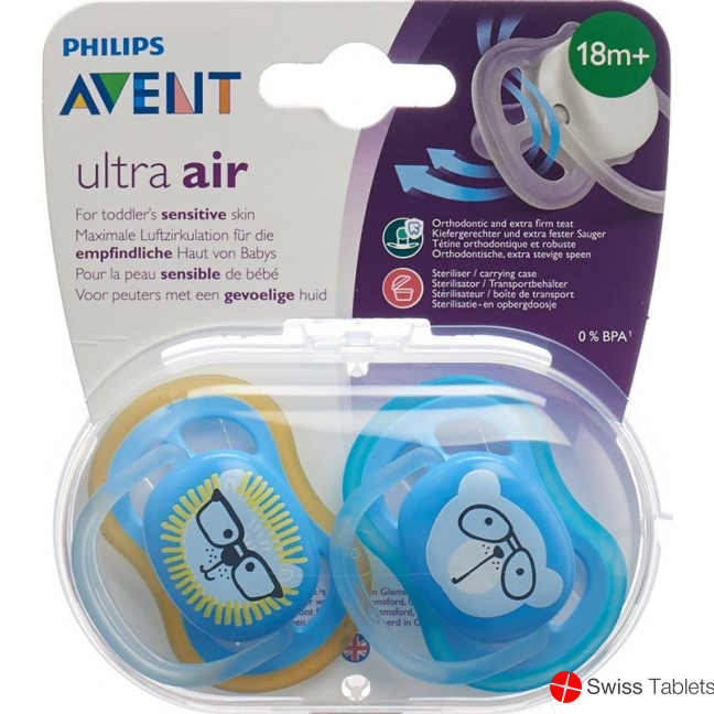 Avent Philips Schnul Ultra Air 18m+ Boy Löwe/baer buy online